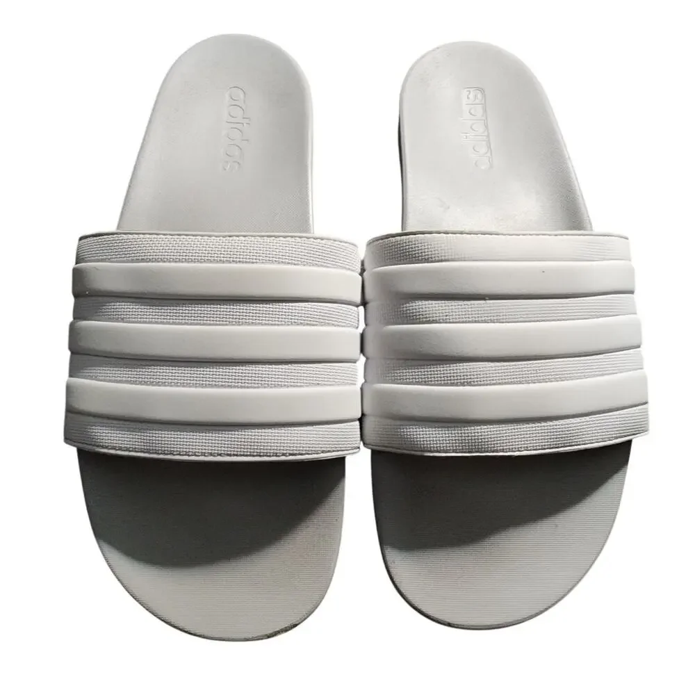 Adidas Men's Adilette White Slip On Slide Sandals Size 11